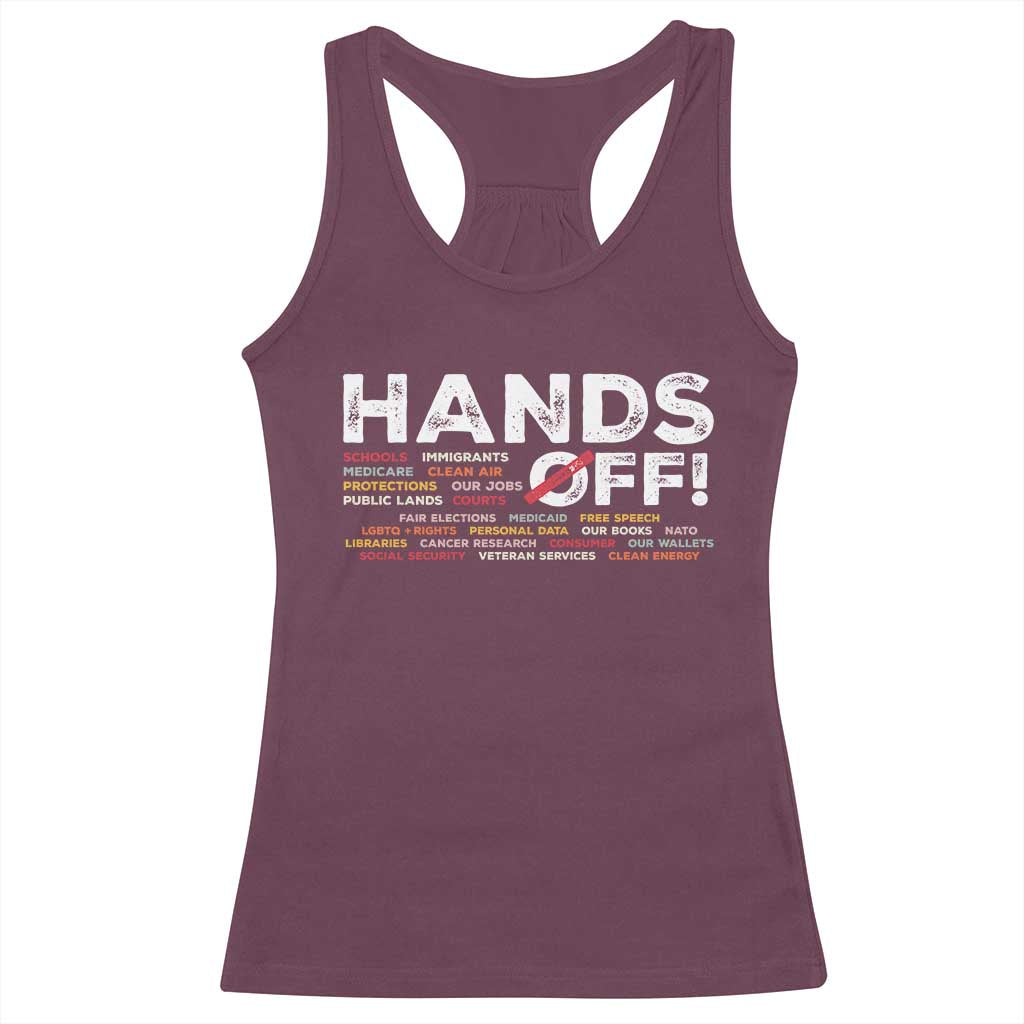 Hands Off Racerback Tank Top Social Security And Medicare Protest