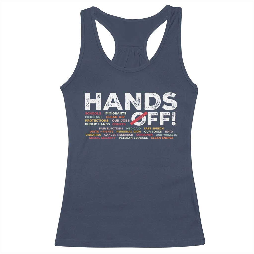 Hands Off Racerback Tank Top Social Security And Medicare Protest
