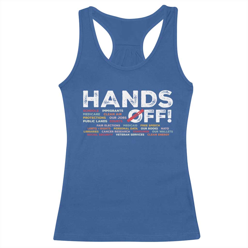 Hands Off Racerback Tank Top Social Security And Medicare Protest