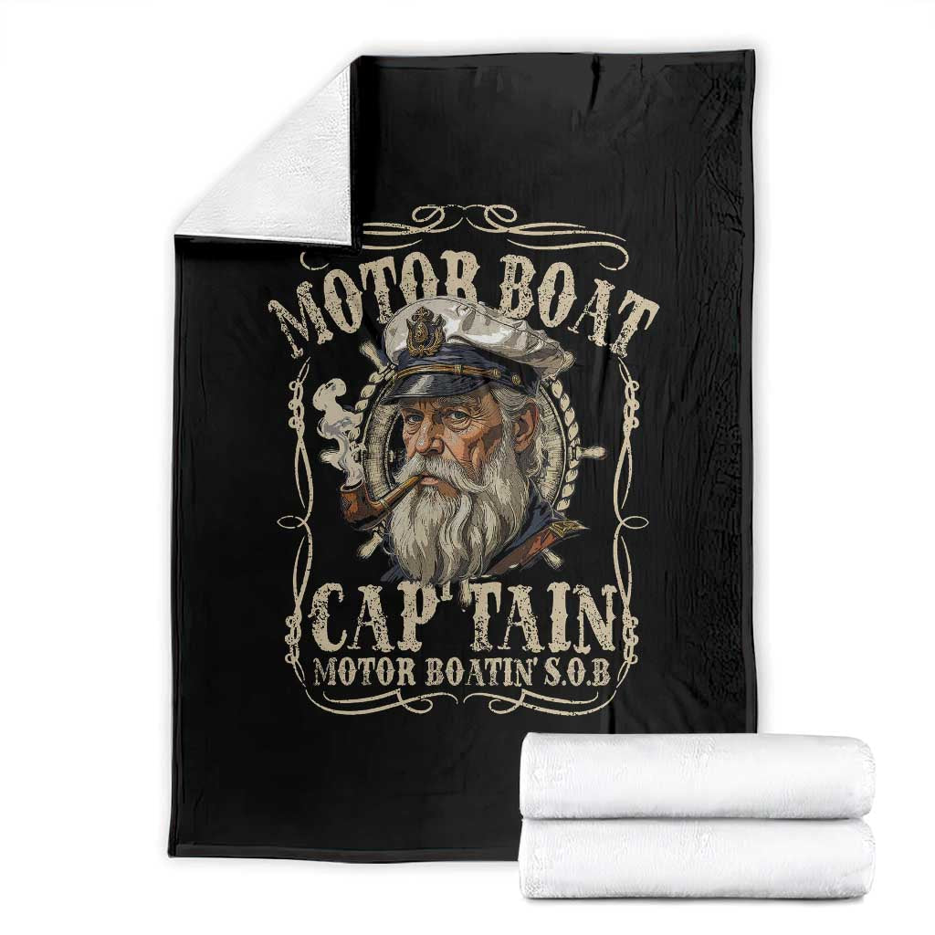Motor Boat Captain Throw Blanket Funny Pontoon Boating Motor Boatin Lake
