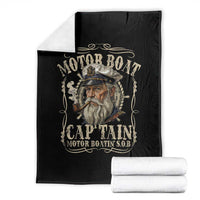 Motor Boat Captain Throw Blanket Funny Pontoon Boating Motor Boatin Lake