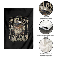Motor Boat Captain Garden Flag Funny Pontoon Boating Motor Boatin Lake