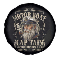 Motor Boat Captain Spare Tire Cover Funny Pontoon Boating Motor Boatin Lake
