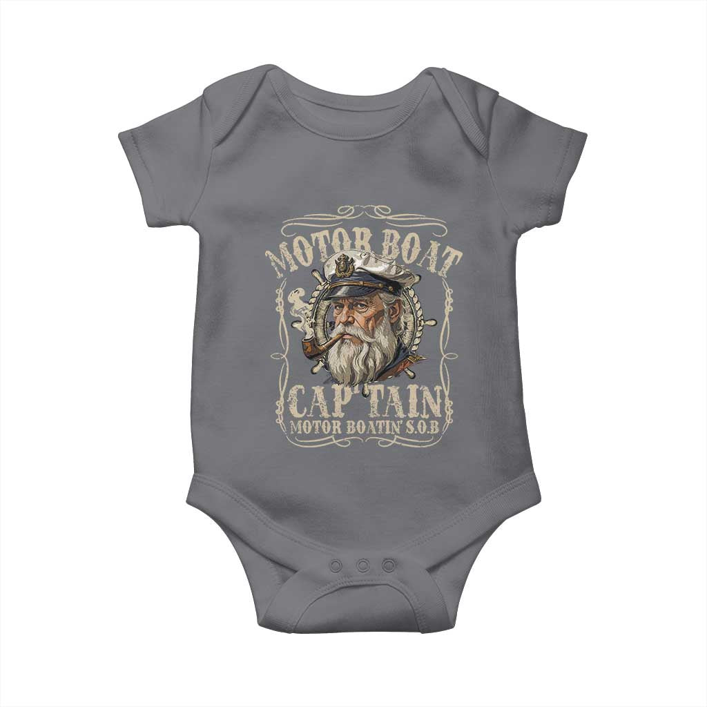 Motor Boat Captain Baby Onesie Funny Pontoon Boating Motor Boatin Lake