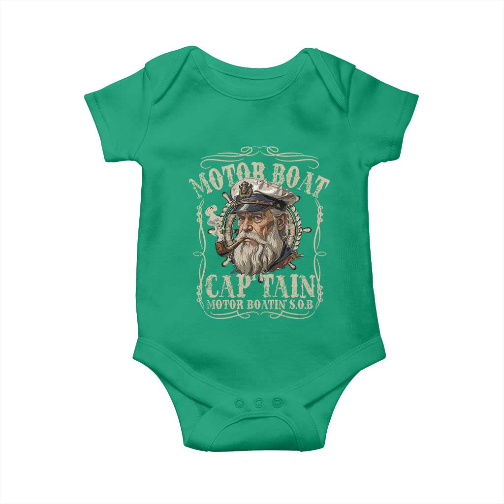 Motor Boat Captain Baby Onesie Funny Pontoon Boating Motor Boatin Lake