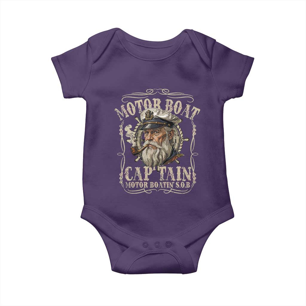 Motor Boat Captain Baby Onesie Funny Pontoon Boating Motor Boatin Lake