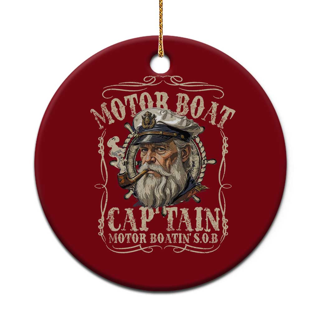 Motor Boat Captain Ceramic Ornament Funny Pontoon Boating Motor Boatin Lake