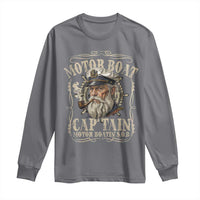 Motor Boat Captain Long Sleeve Shirt Funny Pontoon Boating Motor Boatin Lake