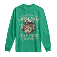 Motor Boat Captain Long Sleeve Shirt Funny Pontoon Boating Motor Boatin Lake