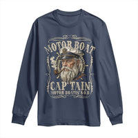 Motor Boat Captain Long Sleeve Shirt Funny Pontoon Boating Motor Boatin Lake