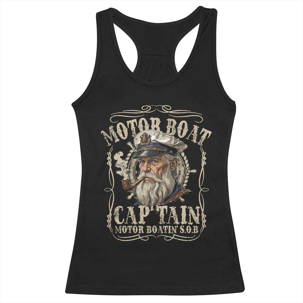 Motor Boat Captain Racerback Tank Top Funny Pontoon Boating Motor Boatin Lake