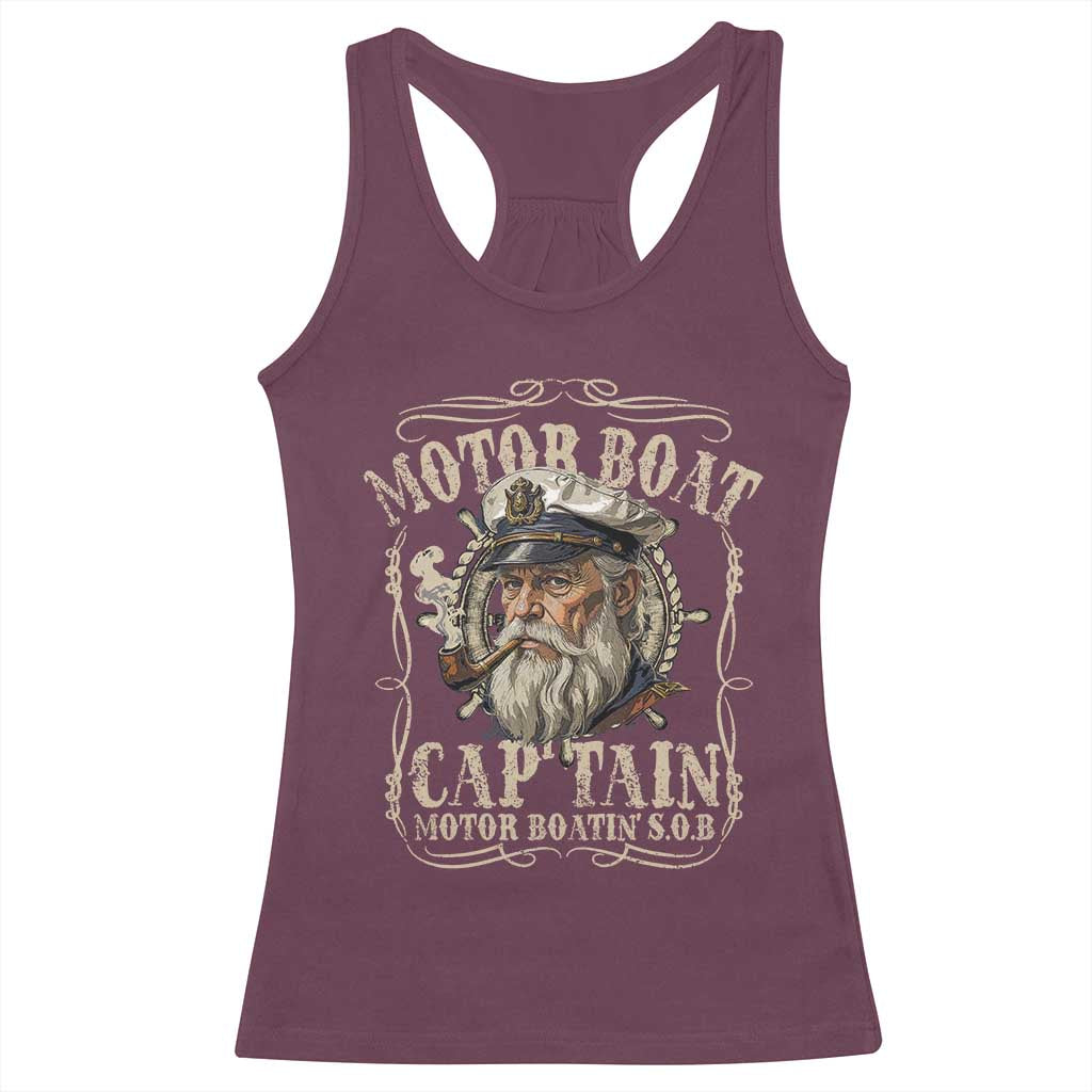 Motor Boat Captain Racerback Tank Top Funny Pontoon Boating Motor Boatin Lake