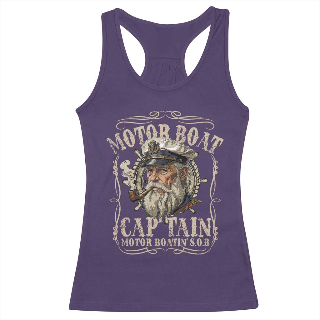 Motor Boat Captain Racerback Tank Top Funny Pontoon Boating Motor Boatin Lake