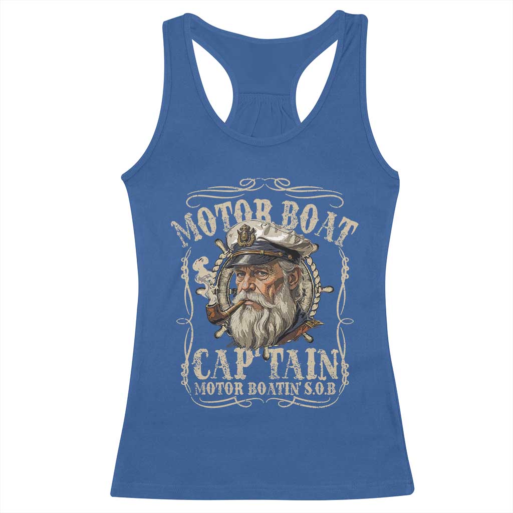 Motor Boat Captain Racerback Tank Top Funny Pontoon Boating Motor Boatin Lake