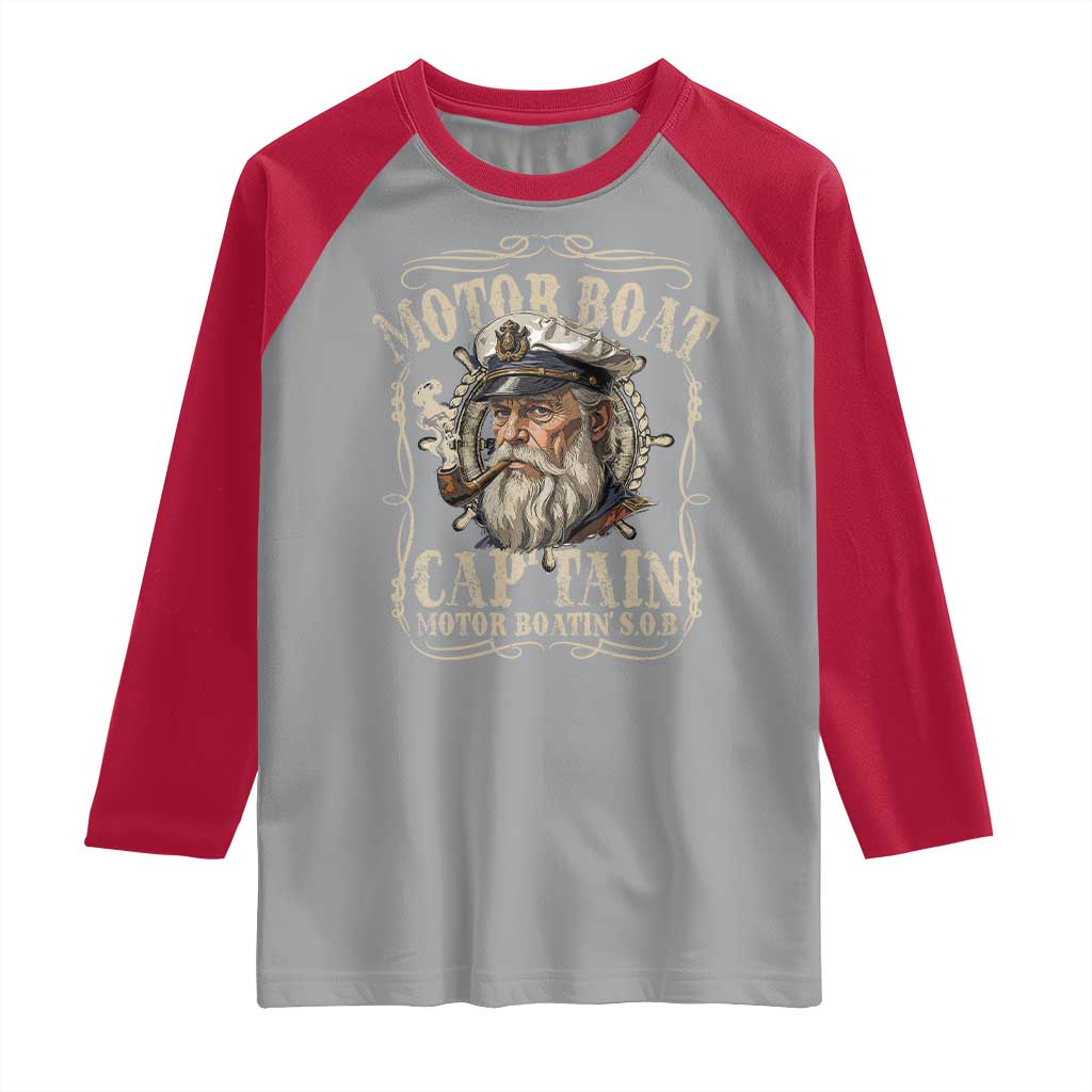 Motor Boat Captain Raglan Shirt Funny Pontoon Boating Motor Boatin Lake