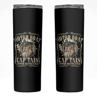 Motor Boat Captain Skinny Tumbler Funny Pontoon Boating Motor Boatin Lake
