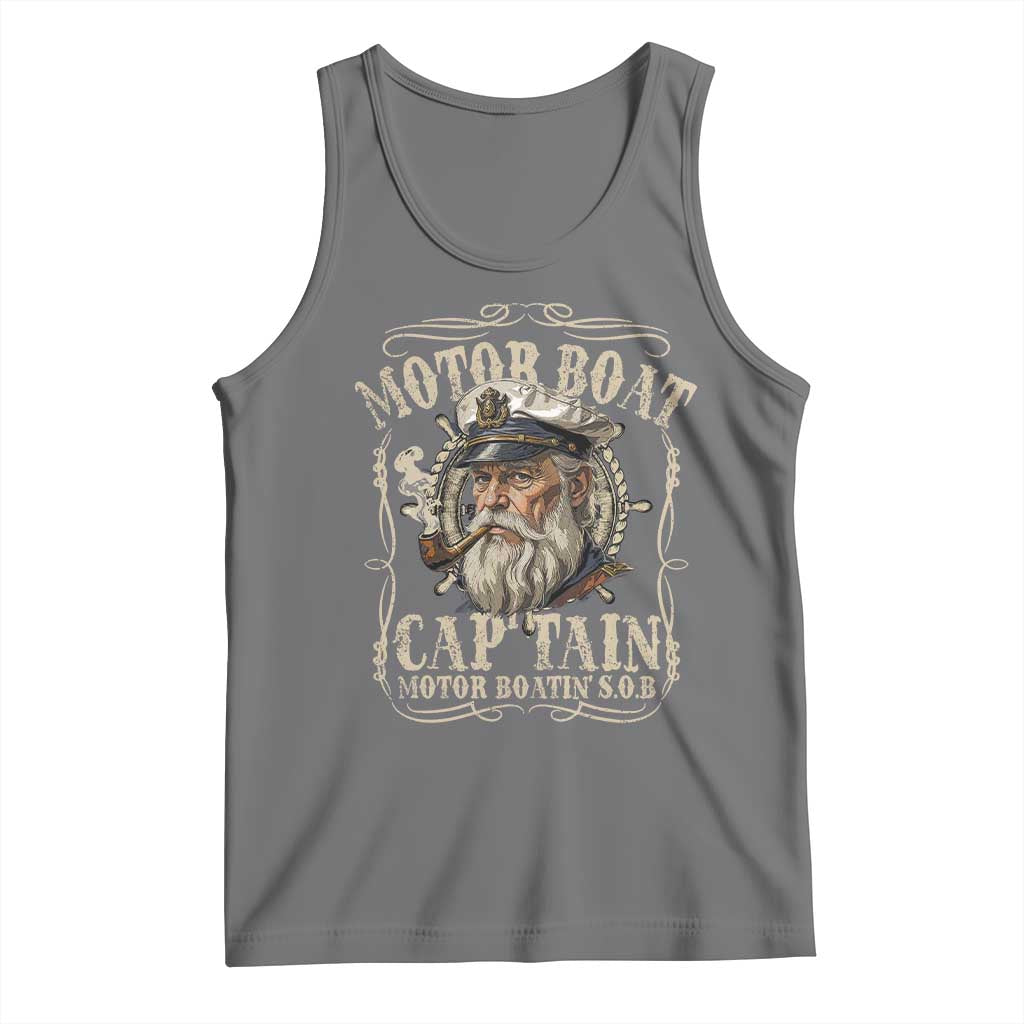 Motor Boat Captain Tank Top Funny Pontoon Boating Motor Boatin Lake