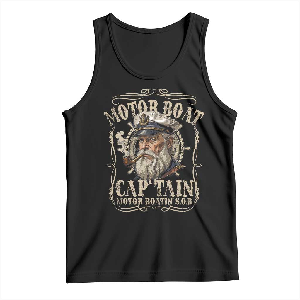 Motor Boat Captain Tank Top Funny Pontoon Boating Motor Boatin Lake