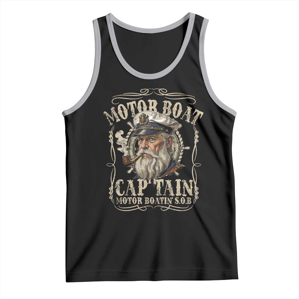 Motor Boat Captain Tank Top Funny Pontoon Boating Motor Boatin Lake