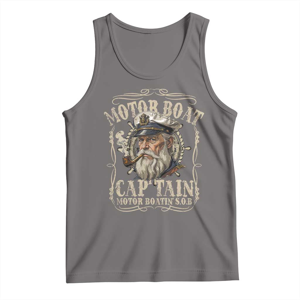Motor Boat Captain Tank Top Funny Pontoon Boating Motor Boatin Lake