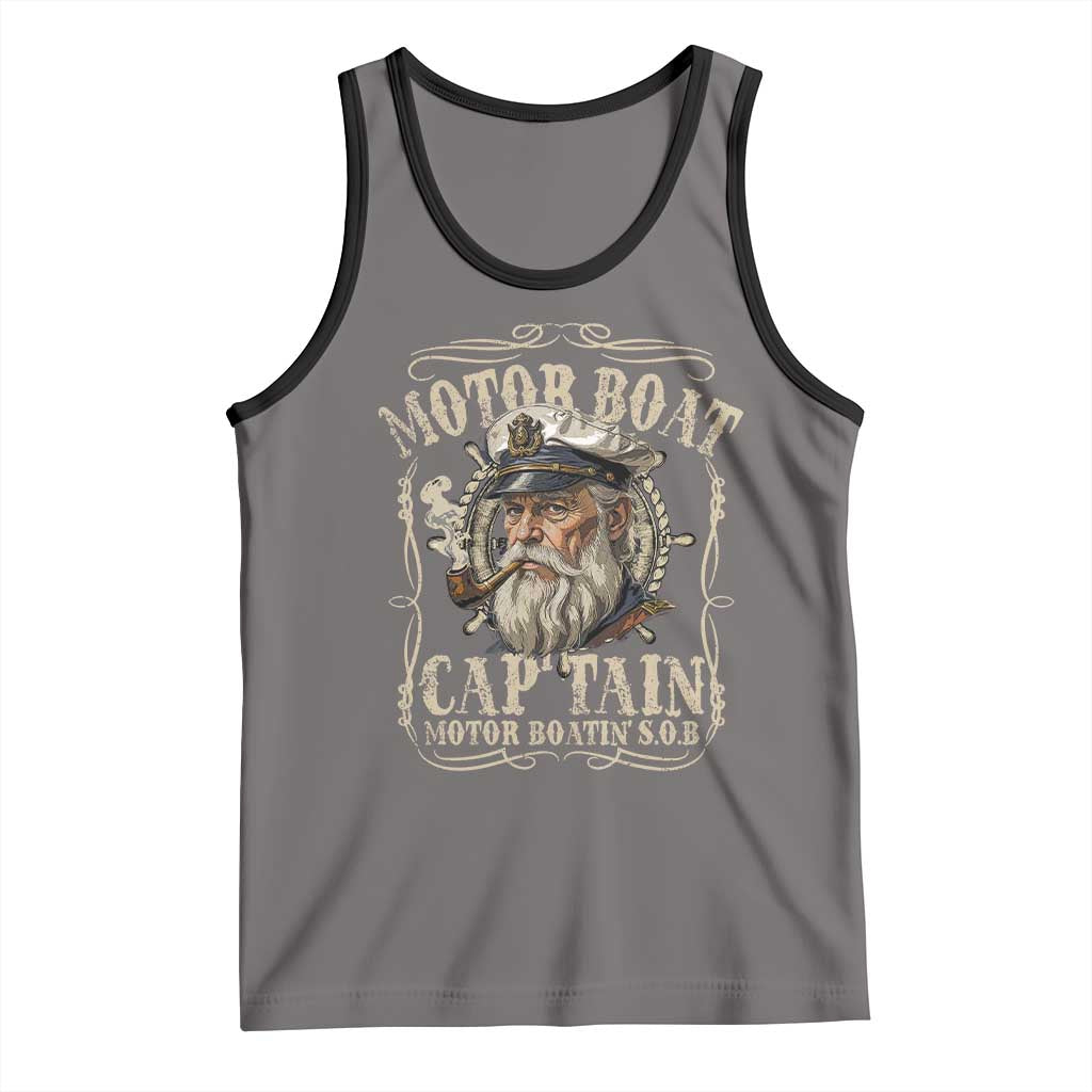 Motor Boat Captain Tank Top Funny Pontoon Boating Motor Boatin Lake