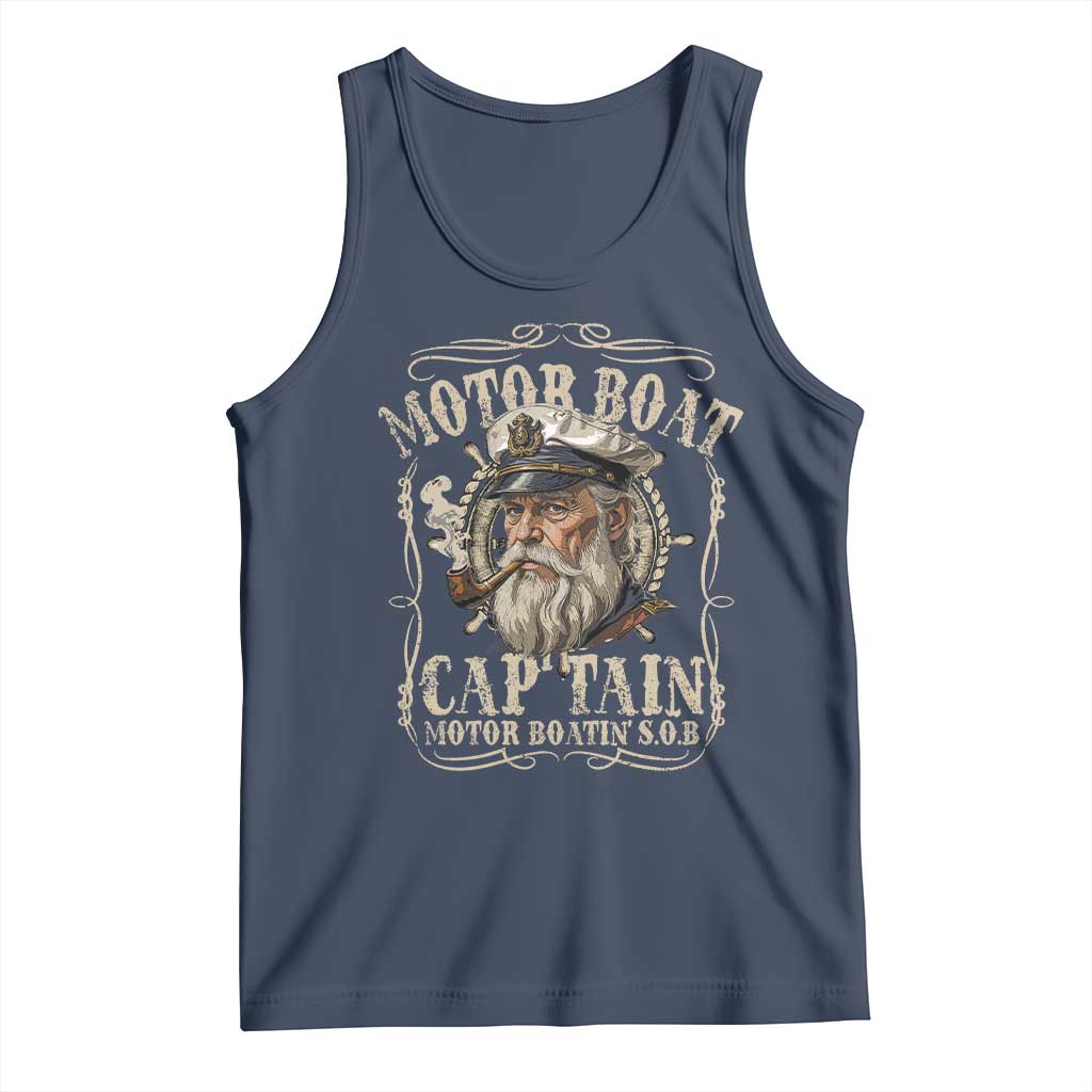 Motor Boat Captain Tank Top Funny Pontoon Boating Motor Boatin Lake