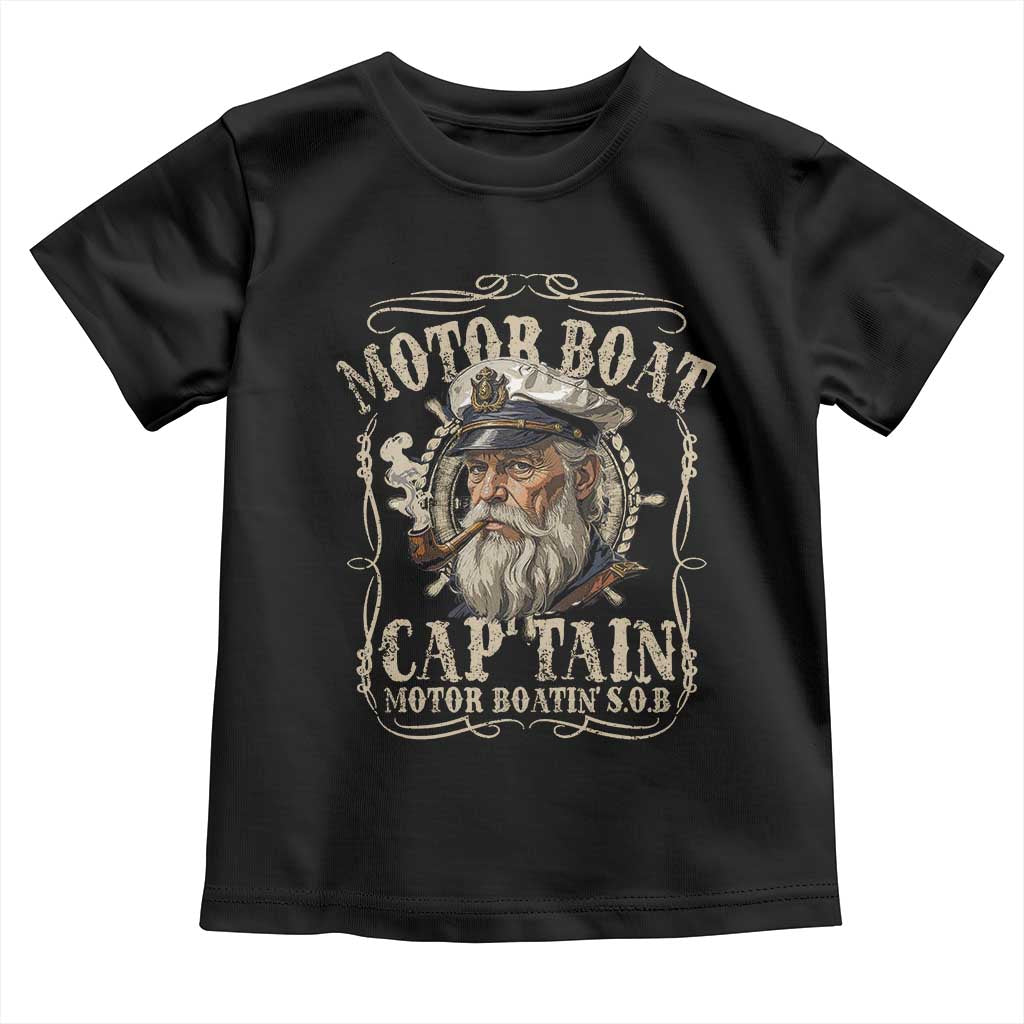 Motor Boat Captain Toddler T Shirt Funny Pontoon Boating Motor Boatin Lake