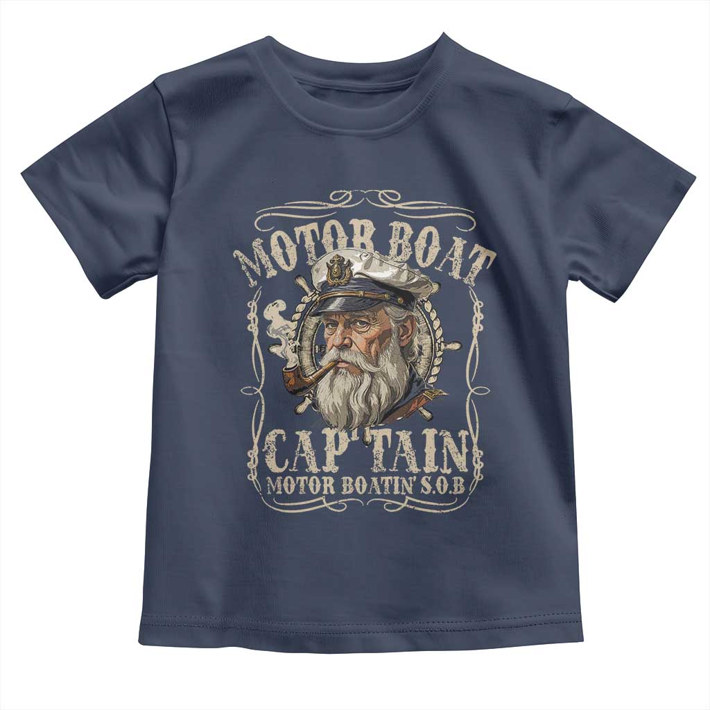 Motor Boat Captain Toddler T Shirt Funny Pontoon Boating Motor Boatin Lake