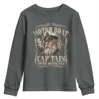 Motor Boat Captain Youth Sweatshirt Funny Pontoon Boating Motor Boatin Lake