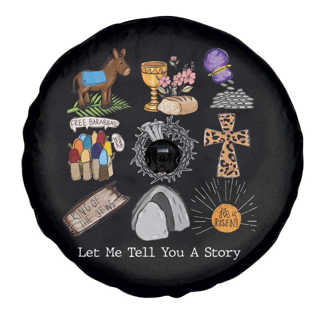 Easter Story Spare Tire Cover He is Risen Let Me Tell You A Story Christian - Wonder Print Shop