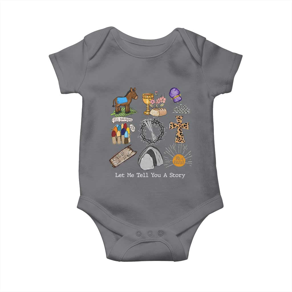 Easter Story Baby Onesie He is Risen Let Me Tell You A Story Christian - Wonder Print Shop