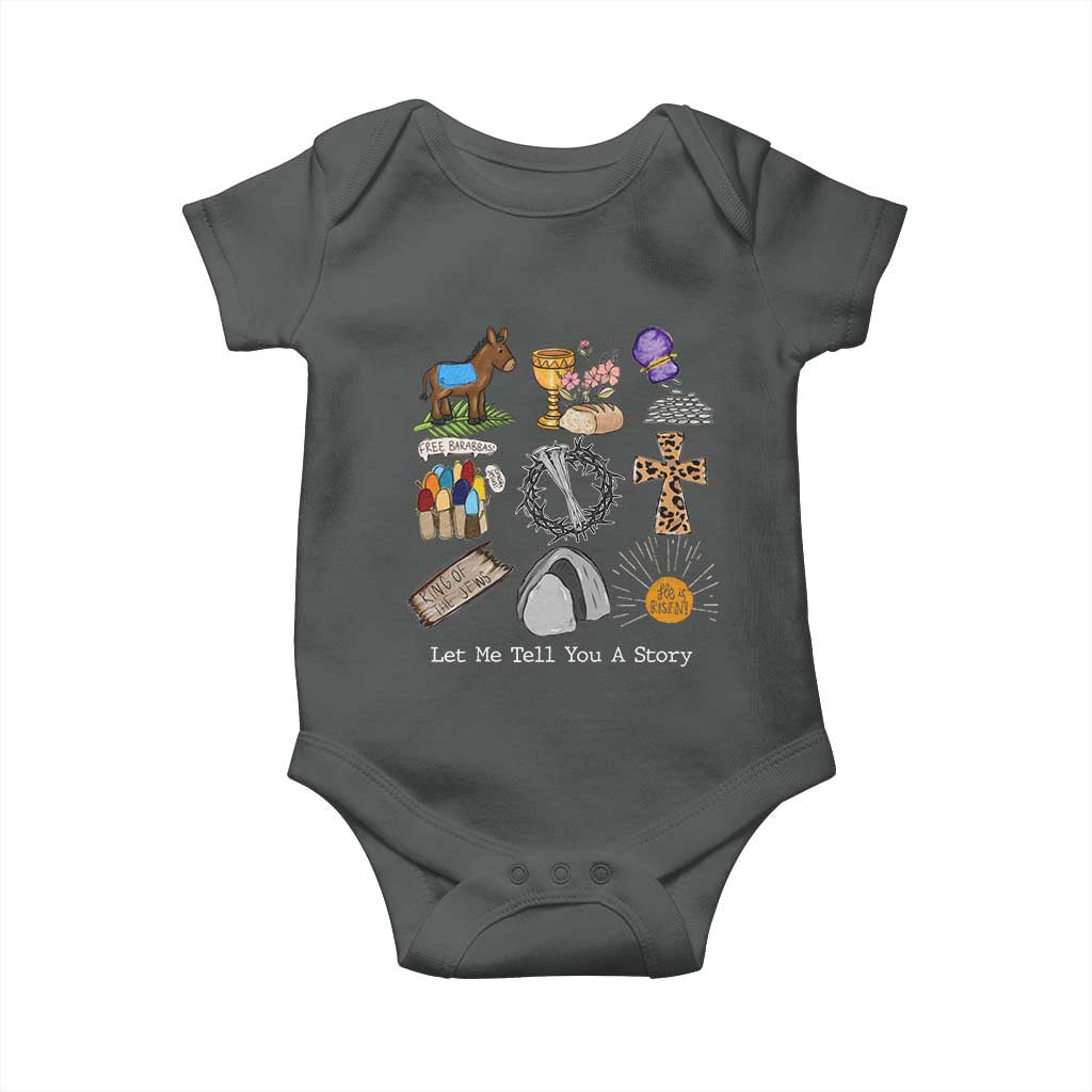 Easter Story Baby Onesie He is Risen Let Me Tell You A Story Christian - Wonder Print Shop
