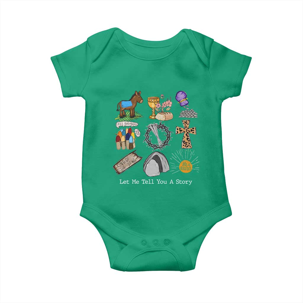 Easter Story Baby Onesie He is Risen Let Me Tell You A Story Christian - Wonder Print Shop