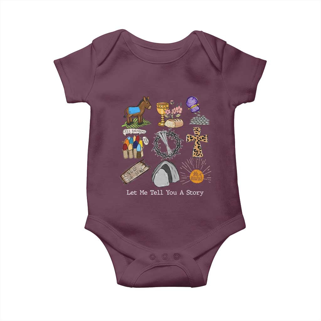 Easter Story Baby Onesie He is Risen Let Me Tell You A Story Christian - Wonder Print Shop