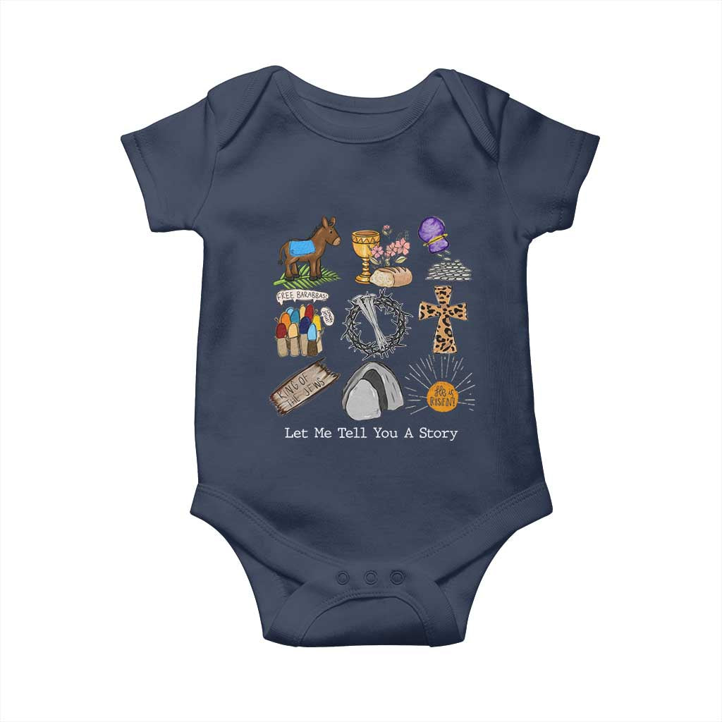 Easter Story Baby Onesie He is Risen Let Me Tell You A Story Christian - Wonder Print Shop