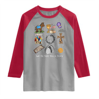 Easter Story Raglan Shirt He is Risen Let Me Tell You A Story Christian - Wonder Print Shop