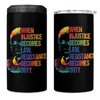 Notorious RBG 4 in 1 Can Cooler Tumbler When Injustice Becomes Law Resistance Becomes Duty