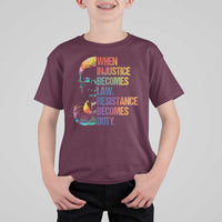 Notorious RBG T Shirt For Kid When Injustice Becomes Law Resistance Becomes Duty