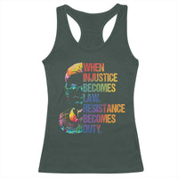 Notorious RBG Racerback Tank Top When Injustice Becomes Law Resistance Becomes Duty