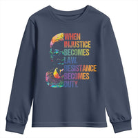 Notorious RBG Youth Sweatshirt When Injustice Becomes Law Resistance Becomes Duty