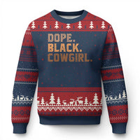 Dope Black Cowgirl Ugly Christmas Sweater Black History Month African American - Wonder Print Shop