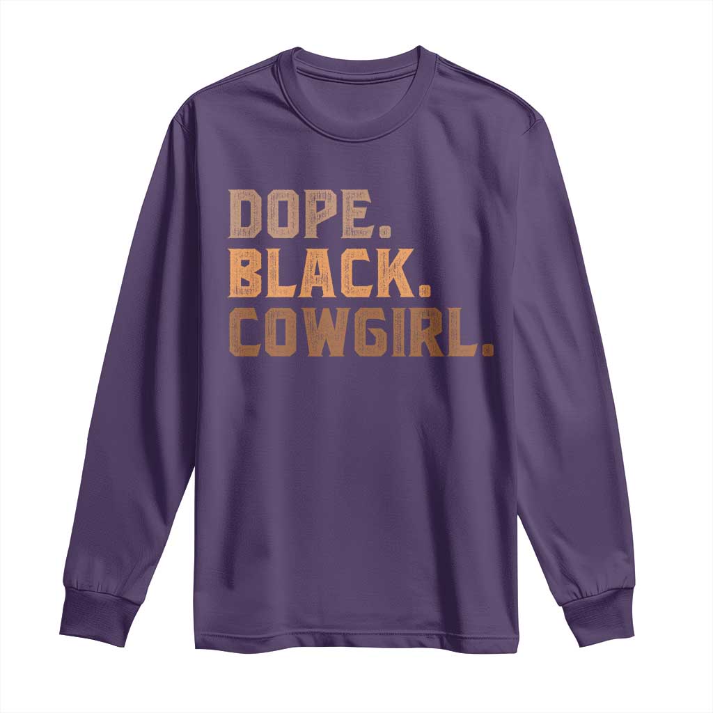 Dope Black Cowgirl Long Sleeve Shirt Black History Month African American - Wonder Print Shop