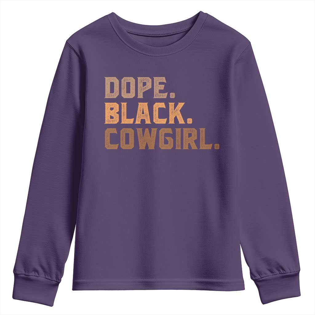 Dope Black Cowgirl Youth Sweatshirt Black History Month African American - Wonder Print Shop