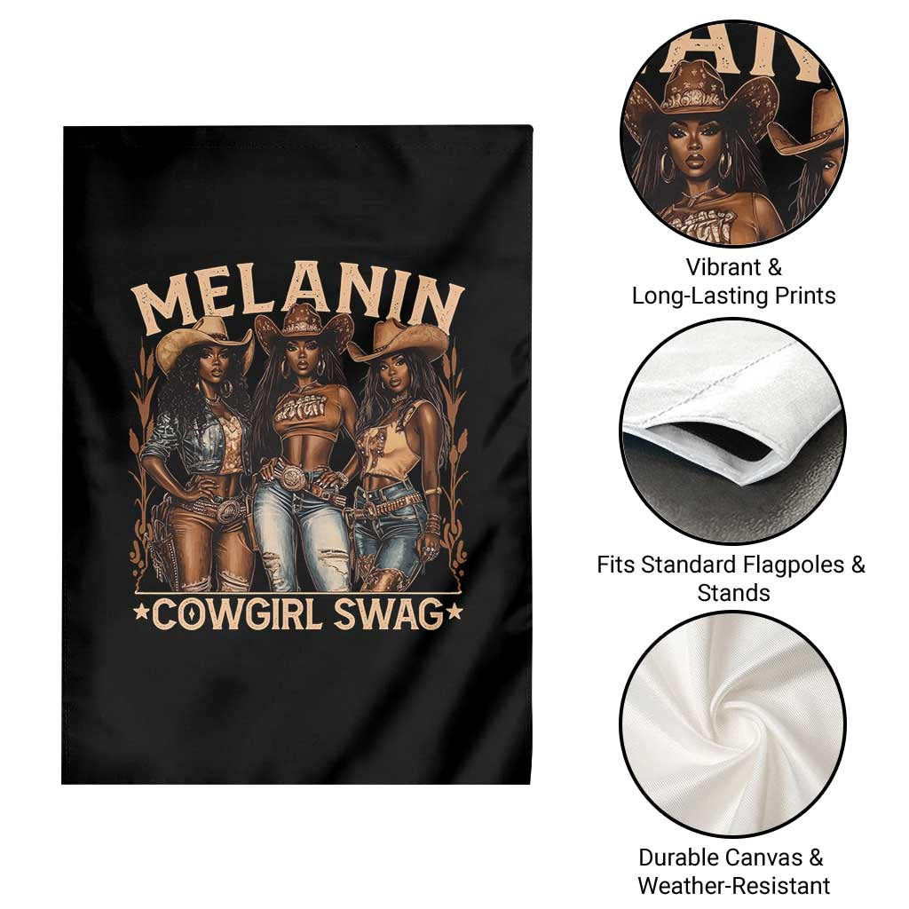 Melanin Cowgirls Garden Flag Black History Month African Melanin Pride