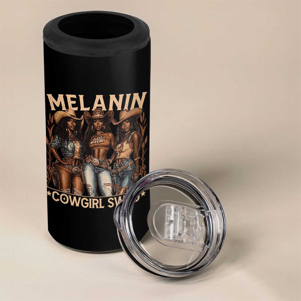 Melanin Cowgirls 4 in 1 Can Cooler Tumbler Black History Month African Melanin Pride