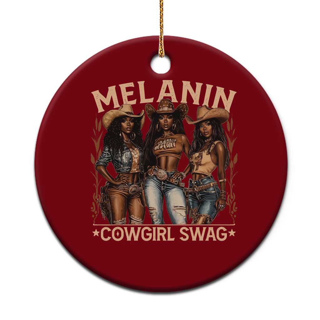 Melanin Cowgirls Ceramic Ornament Black History Month African Melanin Pride