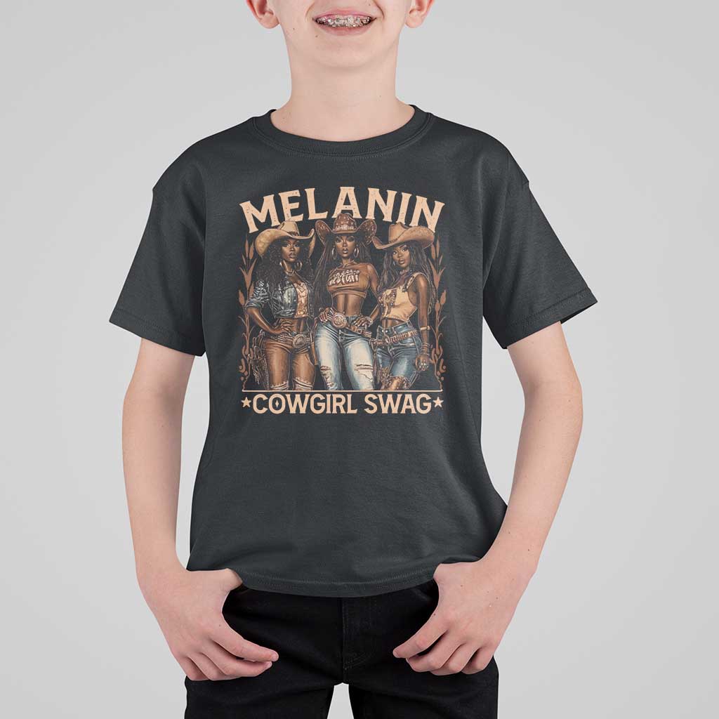 Melanin Cowgirls T Shirt For Kid Black History Month African Melanin Pride
