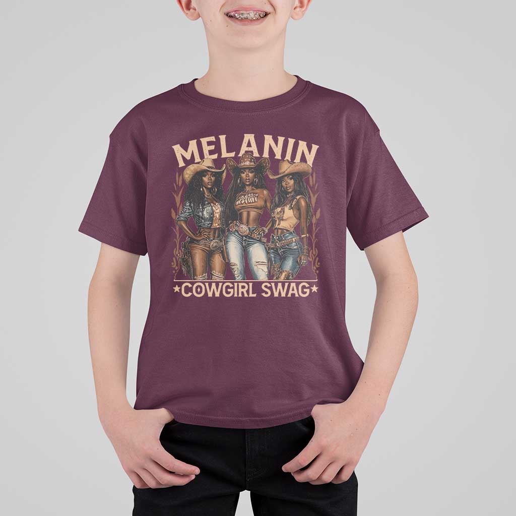 Melanin Cowgirls T Shirt For Kid Black History Month African Melanin Pride