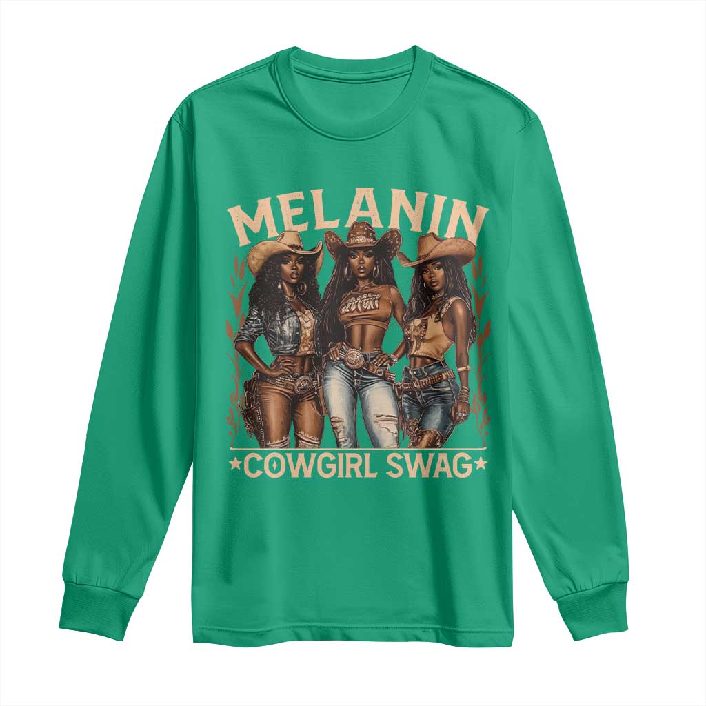 Melanin Cowgirls Long Sleeve Shirt Black History Month African Melanin Pride