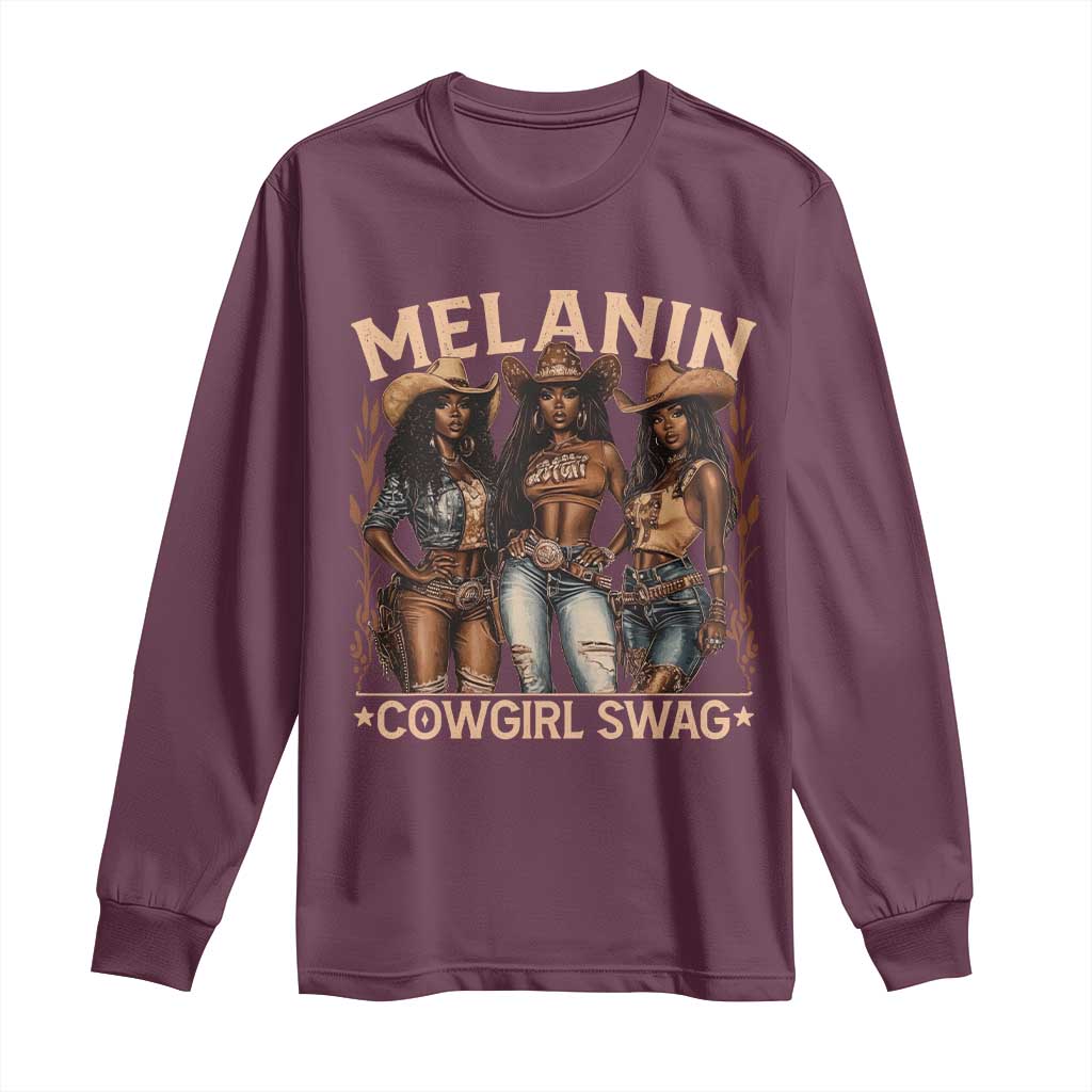 Melanin Cowgirls Long Sleeve Shirt Black History Month African Melanin Pride